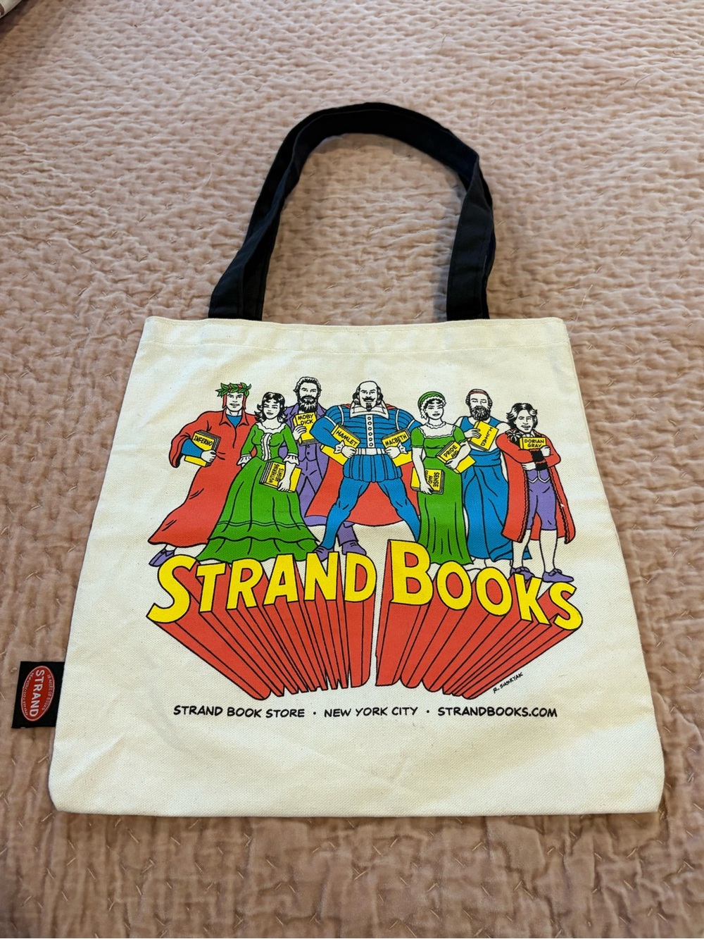The Strand Bookstore NYC Canvas Tote Bag with Black Handles NWT Brand New